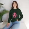 Pink Skull and Cross Bones Unisex Heavy Blend Crewneck Sweatshirt