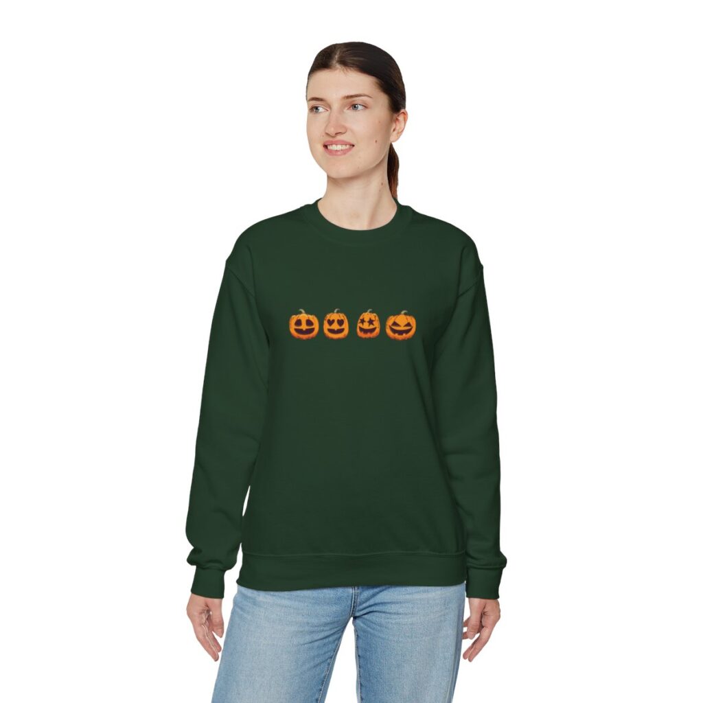 Row of Pumpkins Fall Halloween Sweatshirt