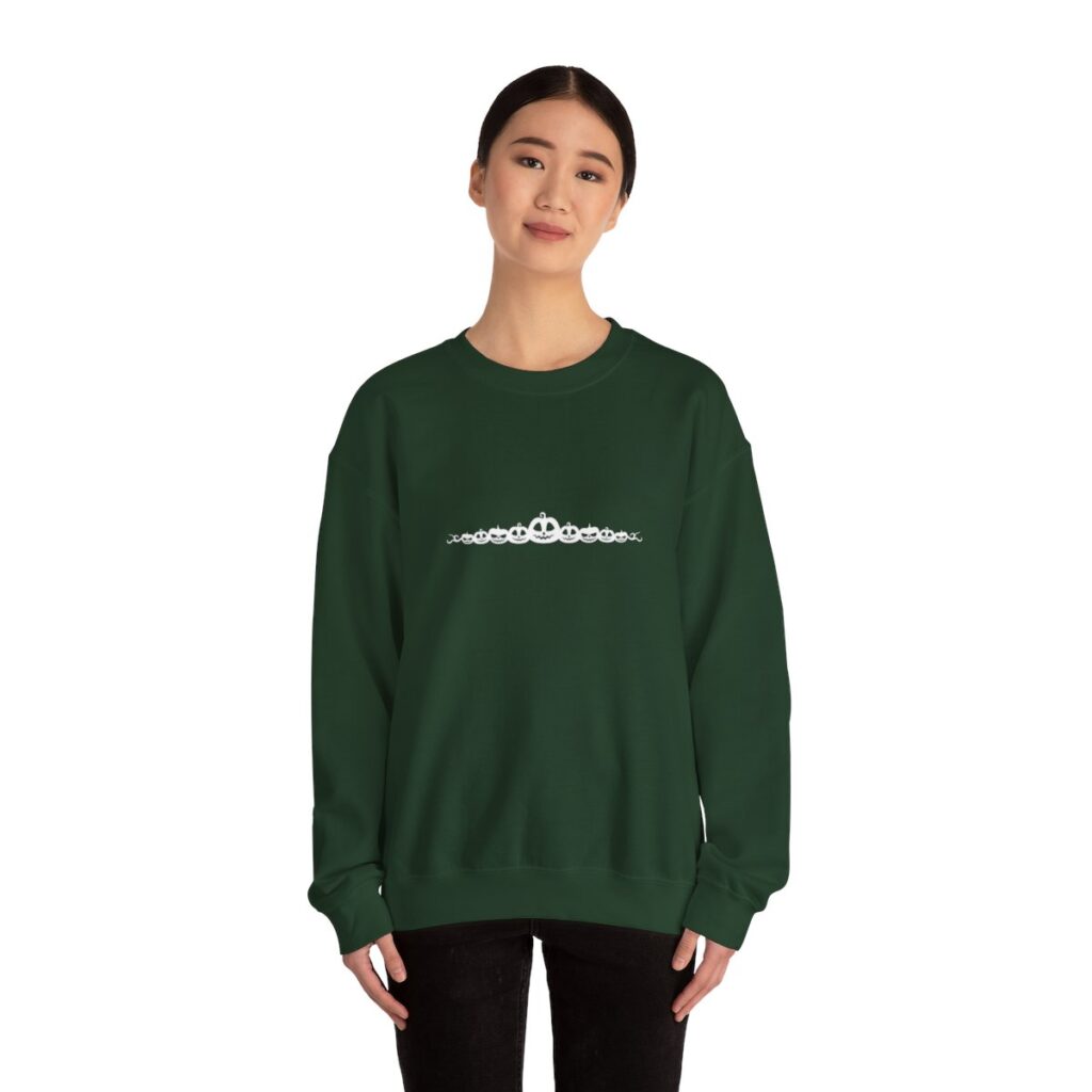 White Pumpkin Border Unisex Heavy Blend Crewneck Sweatshirt