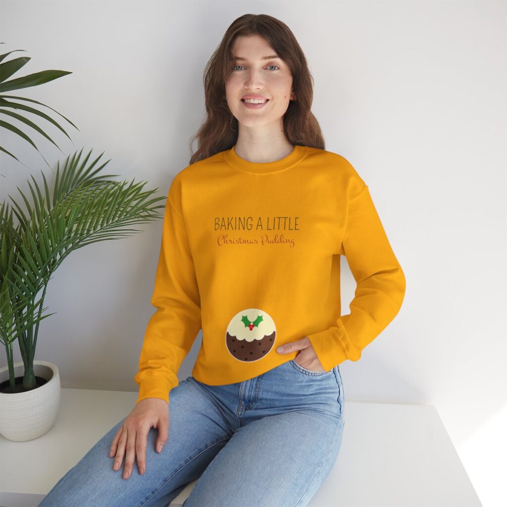 Baking a Little Christmas Pudding Pregnancy Announcement Sweatshirt