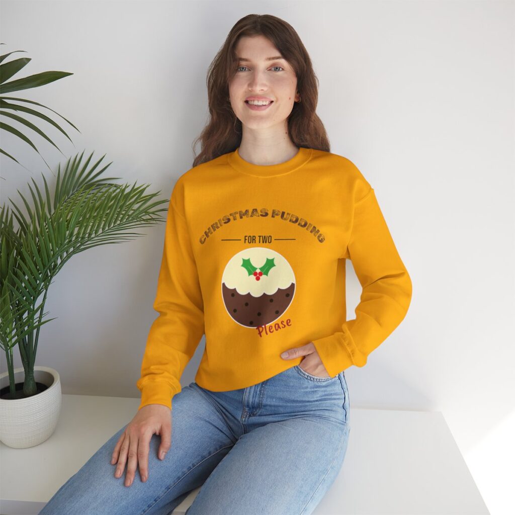 Christmas Pudding for Two Pregnancy Announcement Sweatshirt