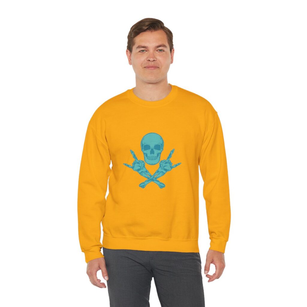 Teal Skull and Cross Bones Sweatshirt