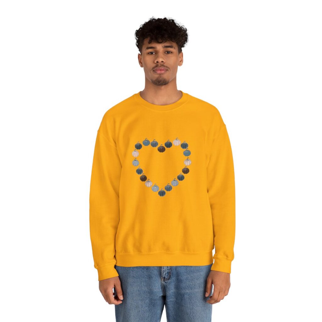 Vintage Blue Pumpkin Heart Crewneck Sweatshirt