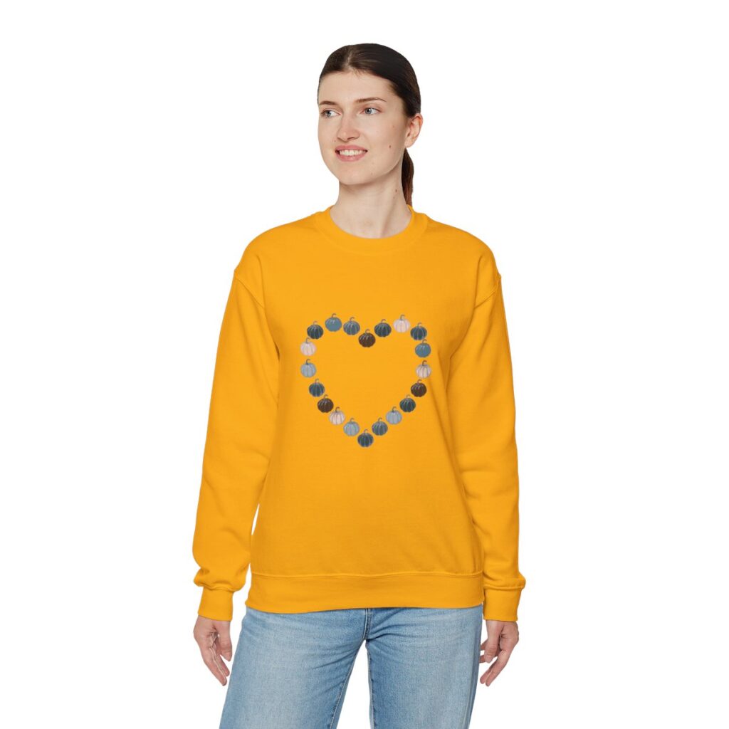 Vintage Blue Pumpkin Heart Crewneck Sweatshirt