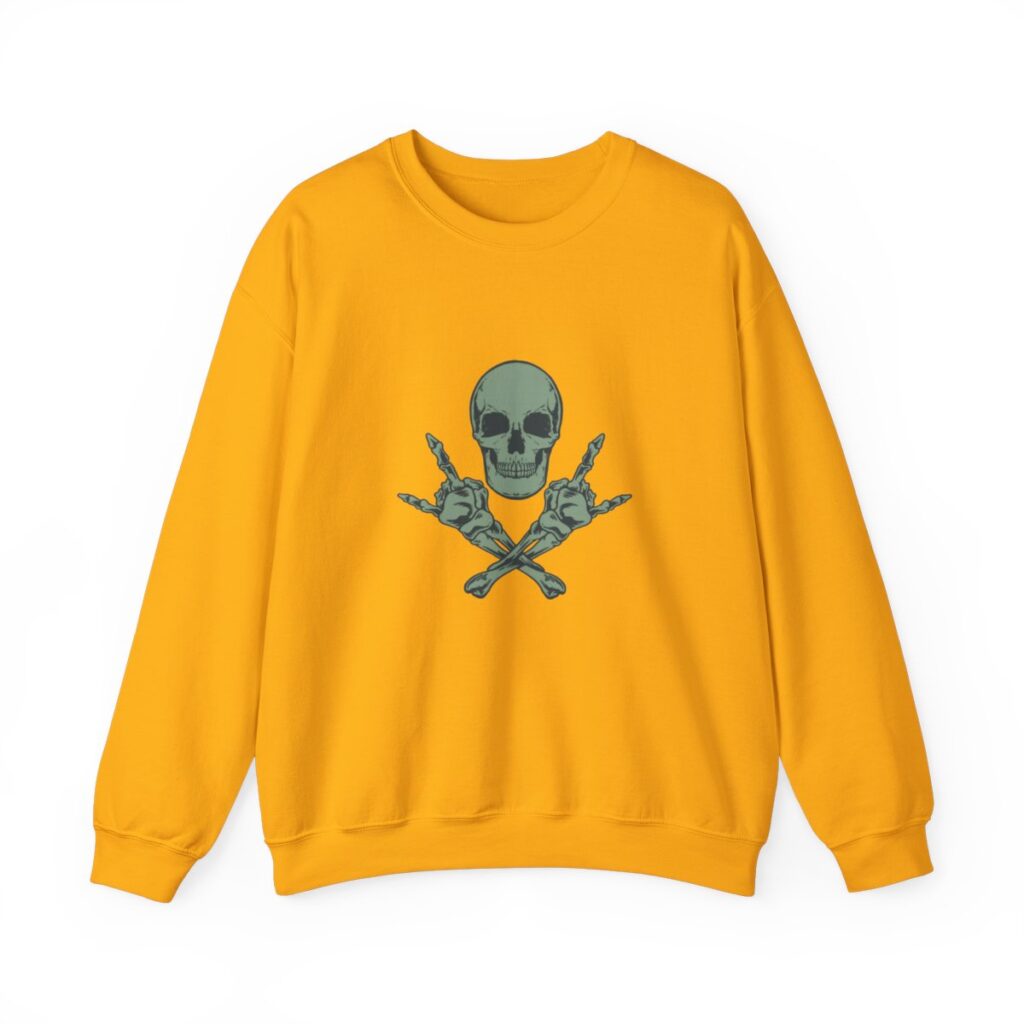 Rock Skull and Crossbones Unisex Heavy Blend Crewneck Sweatshirt