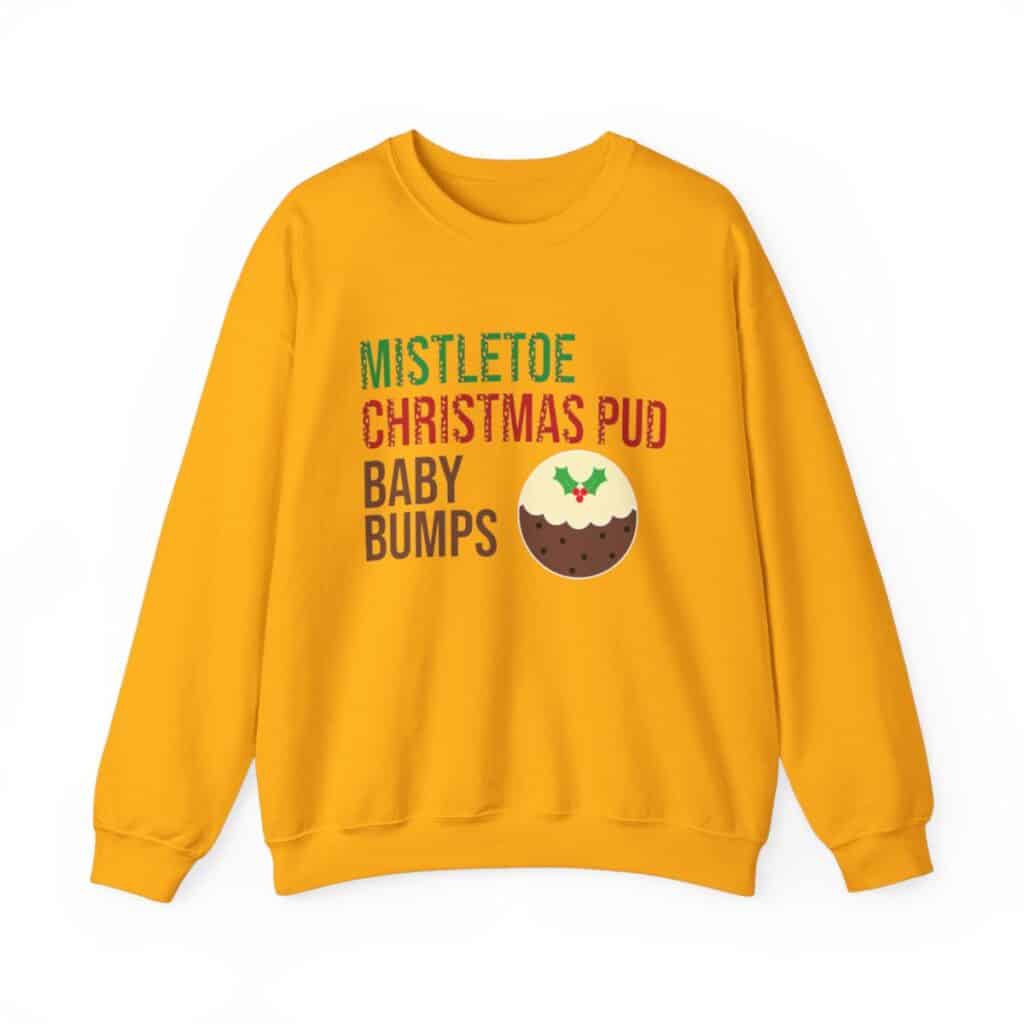 Mistletoe, Christmas Pud and Baby Bumps Pregnancy Announcement Sweatshirt