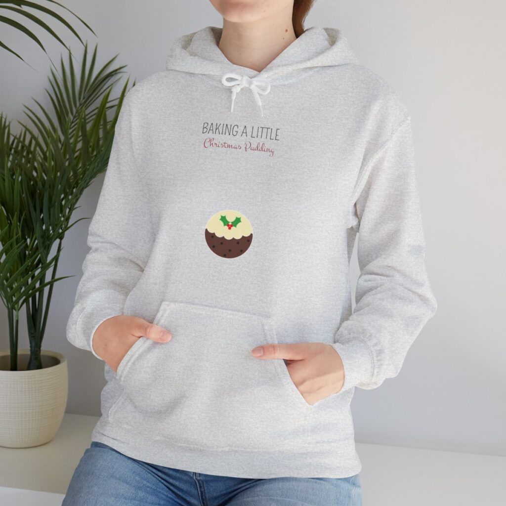 Baking a Little Christmas Pudding Pregnancy Announcement Hoodie