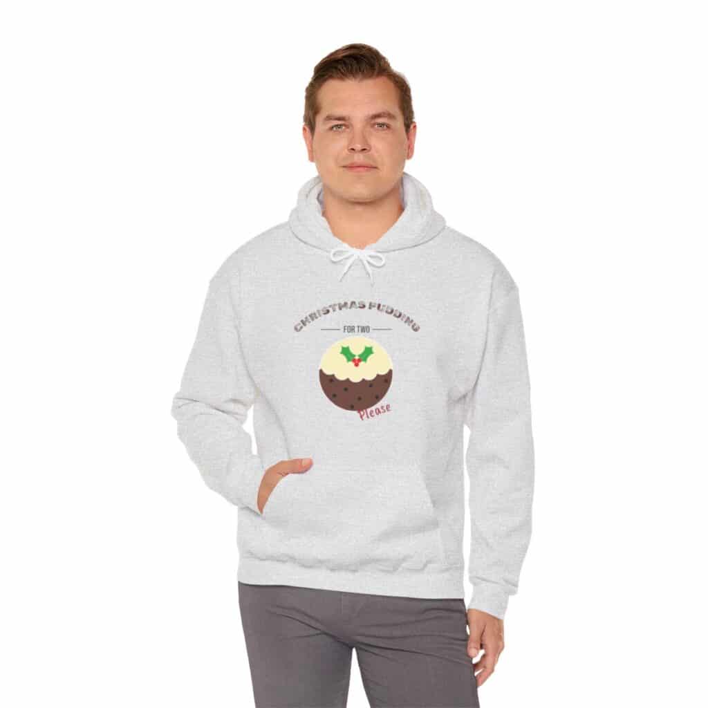 Festive Pregnancy Announcement - Christmas Pudding for Two, Please Hoodie