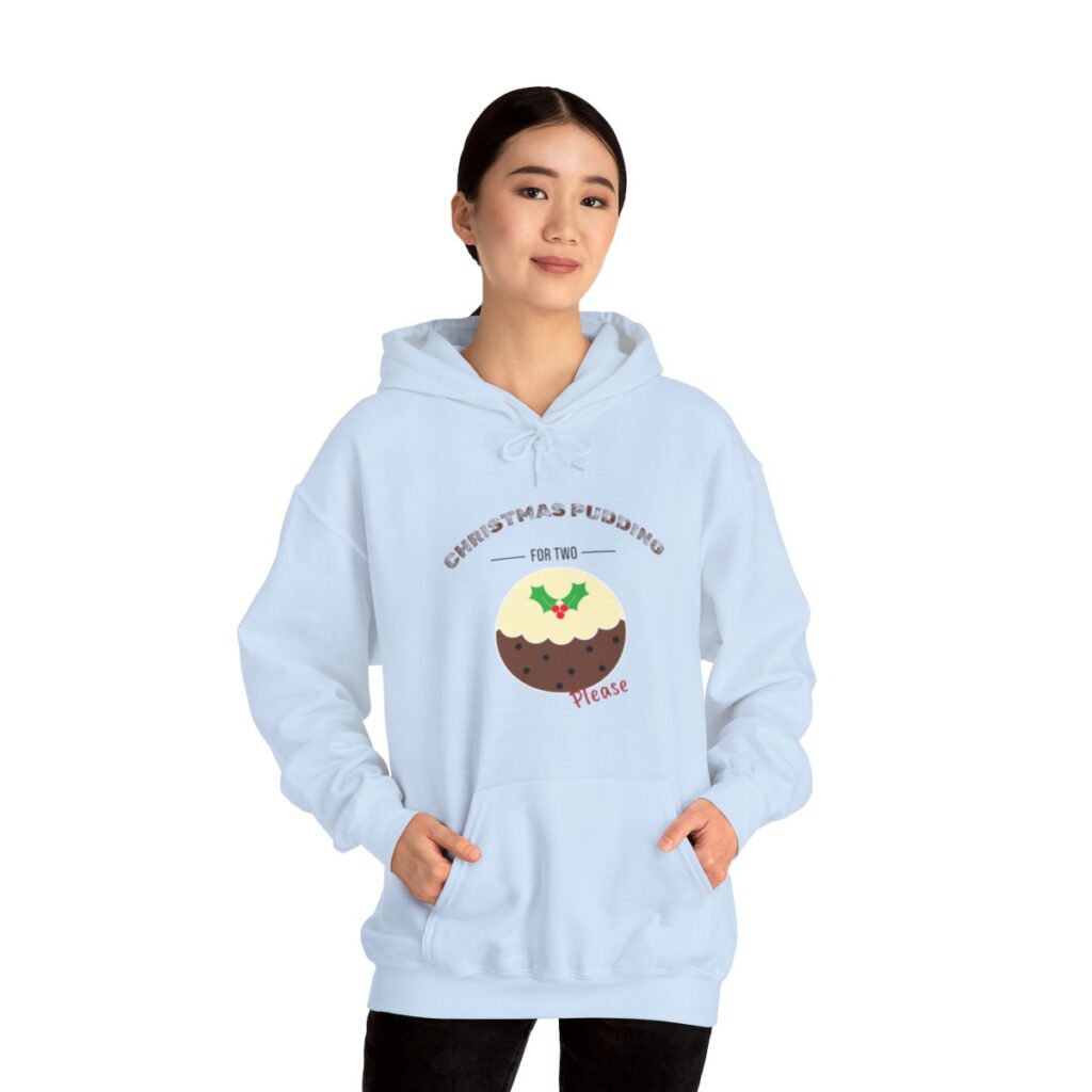 Festive Pregnancy Announcement - Christmas Pudding for Two, Please Hoodie