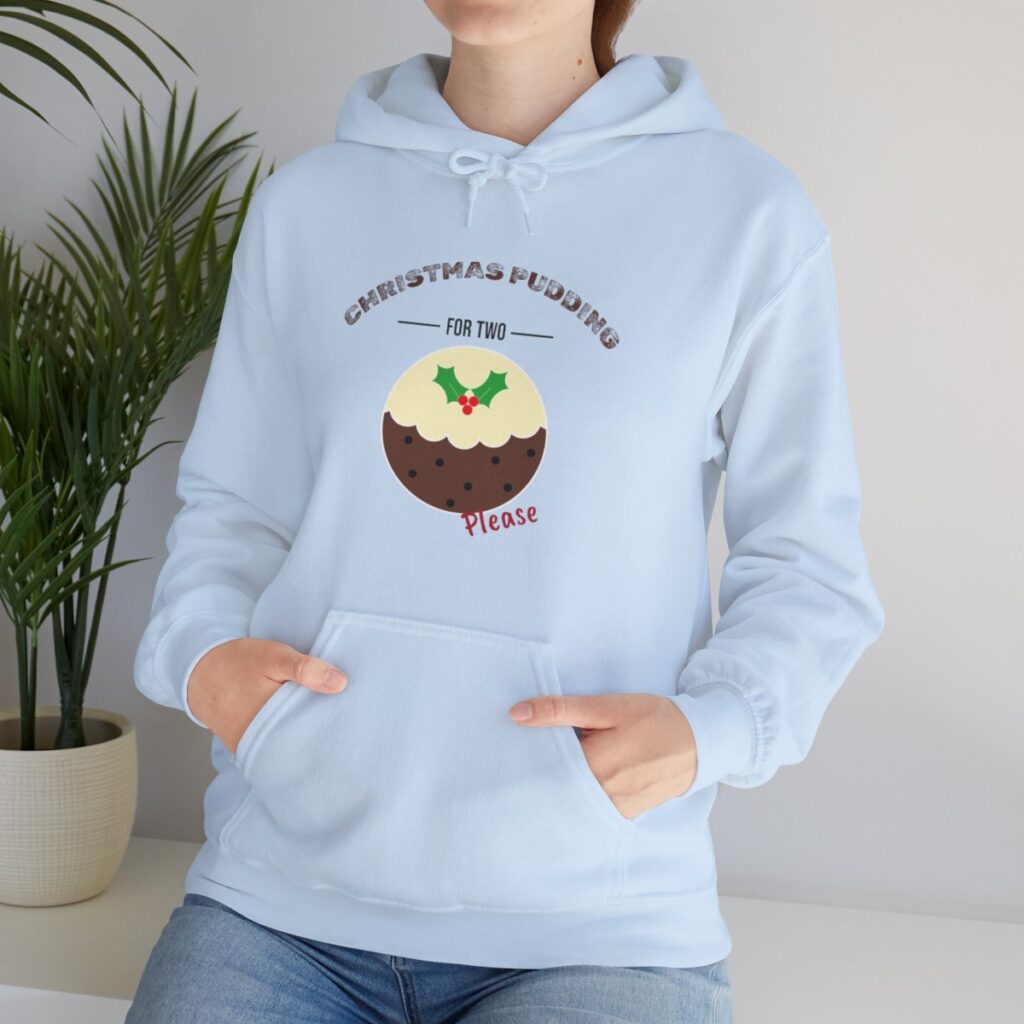 Festive Pregnancy Announcement - Christmas Pudding for Two, Please Hoodie