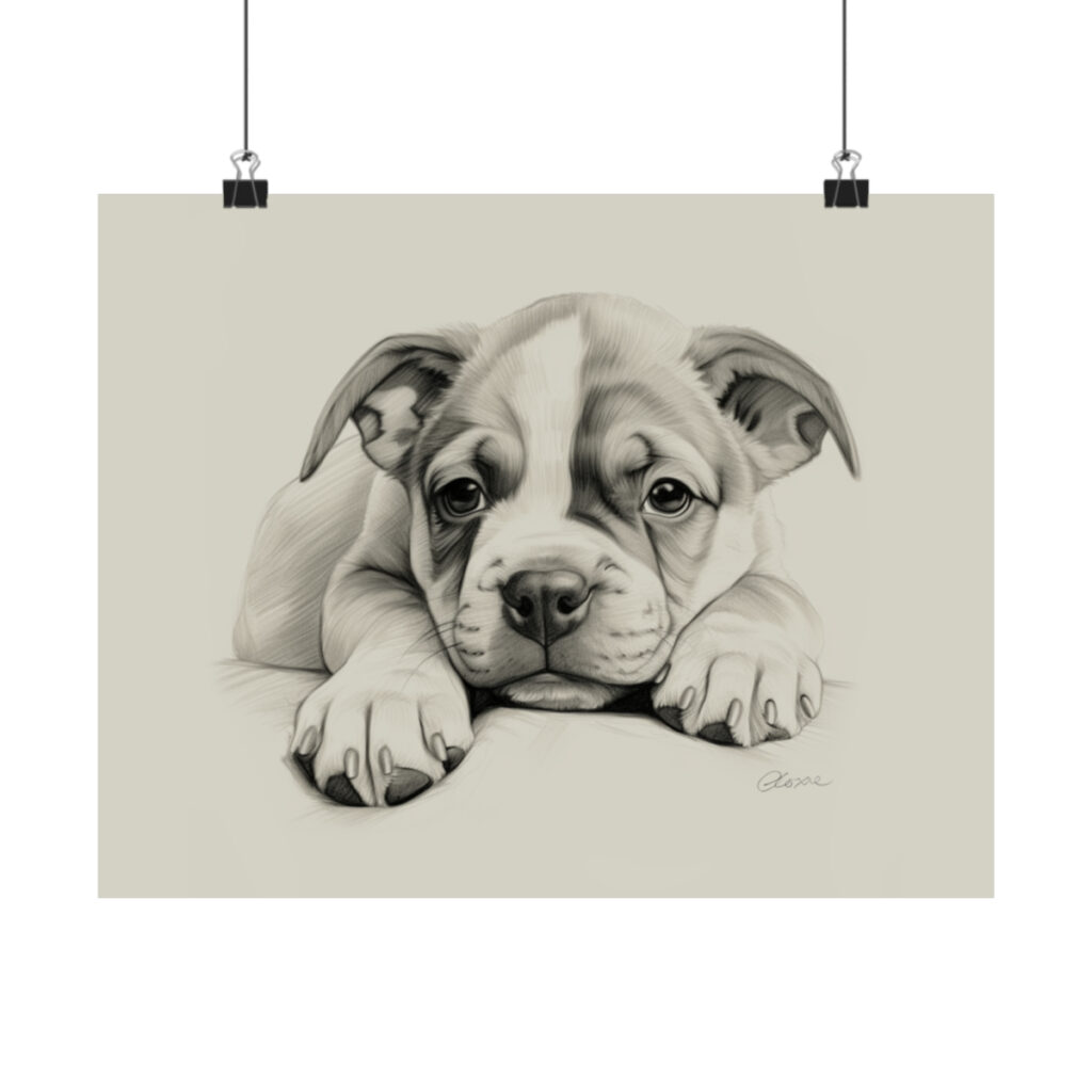 Bulldog Portrait Fine Art Print