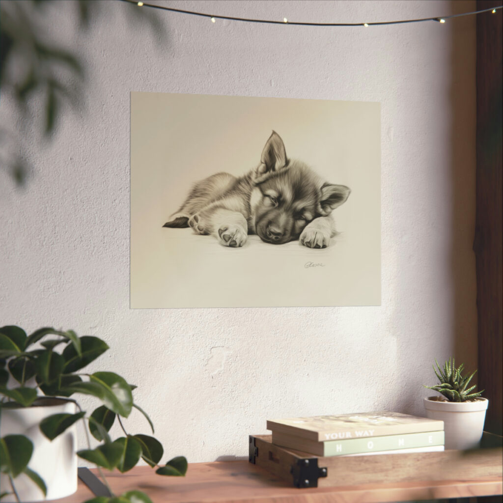 German Shepherd Puppy Portrait Fine Art Print