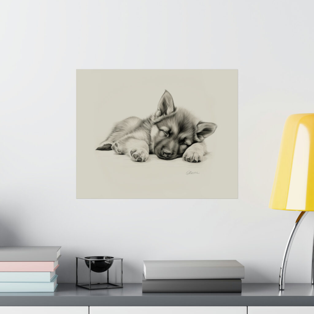 German Shepherd Puppy Portrait Fine Art Print