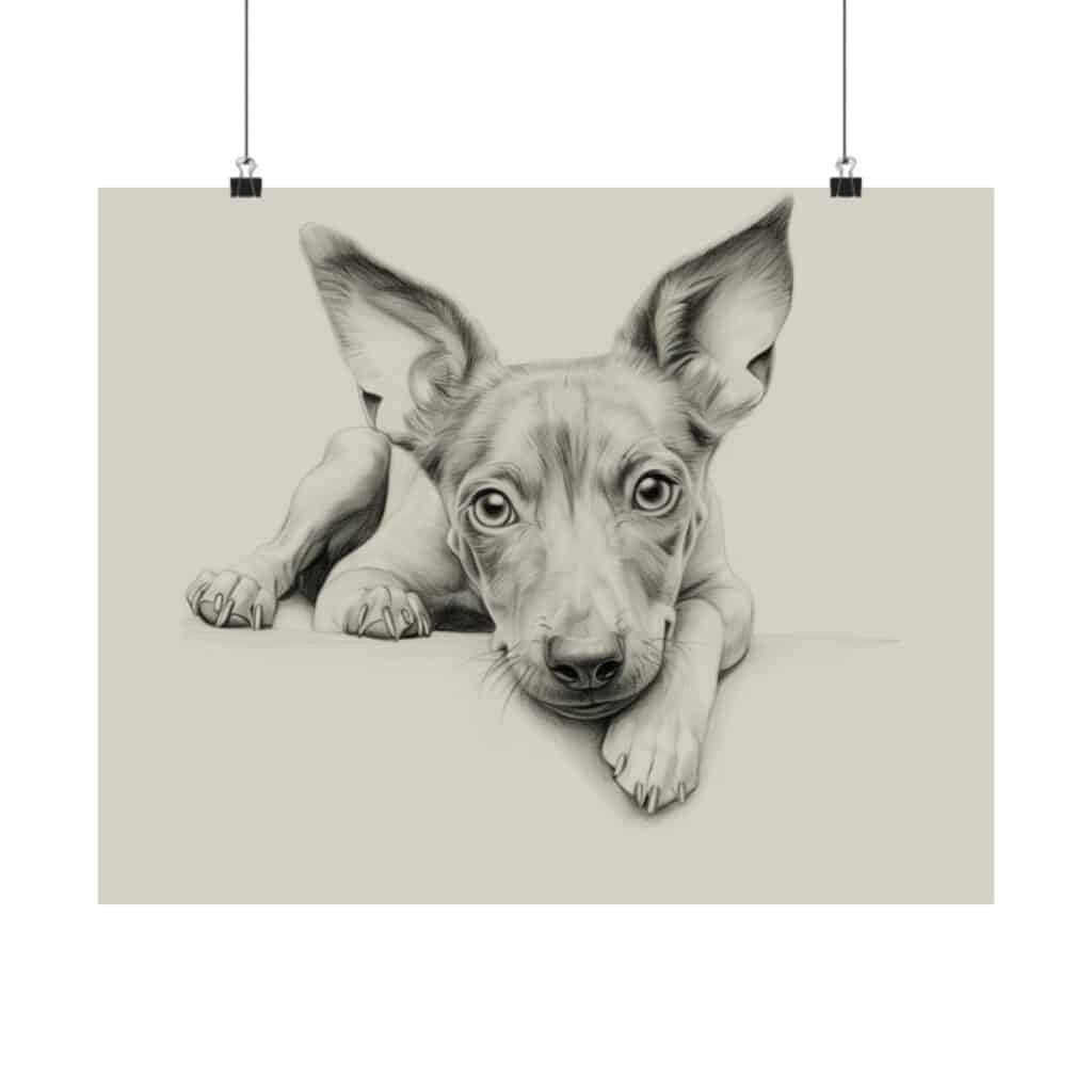 American Hairless Terrier Portrait Fine Art Print