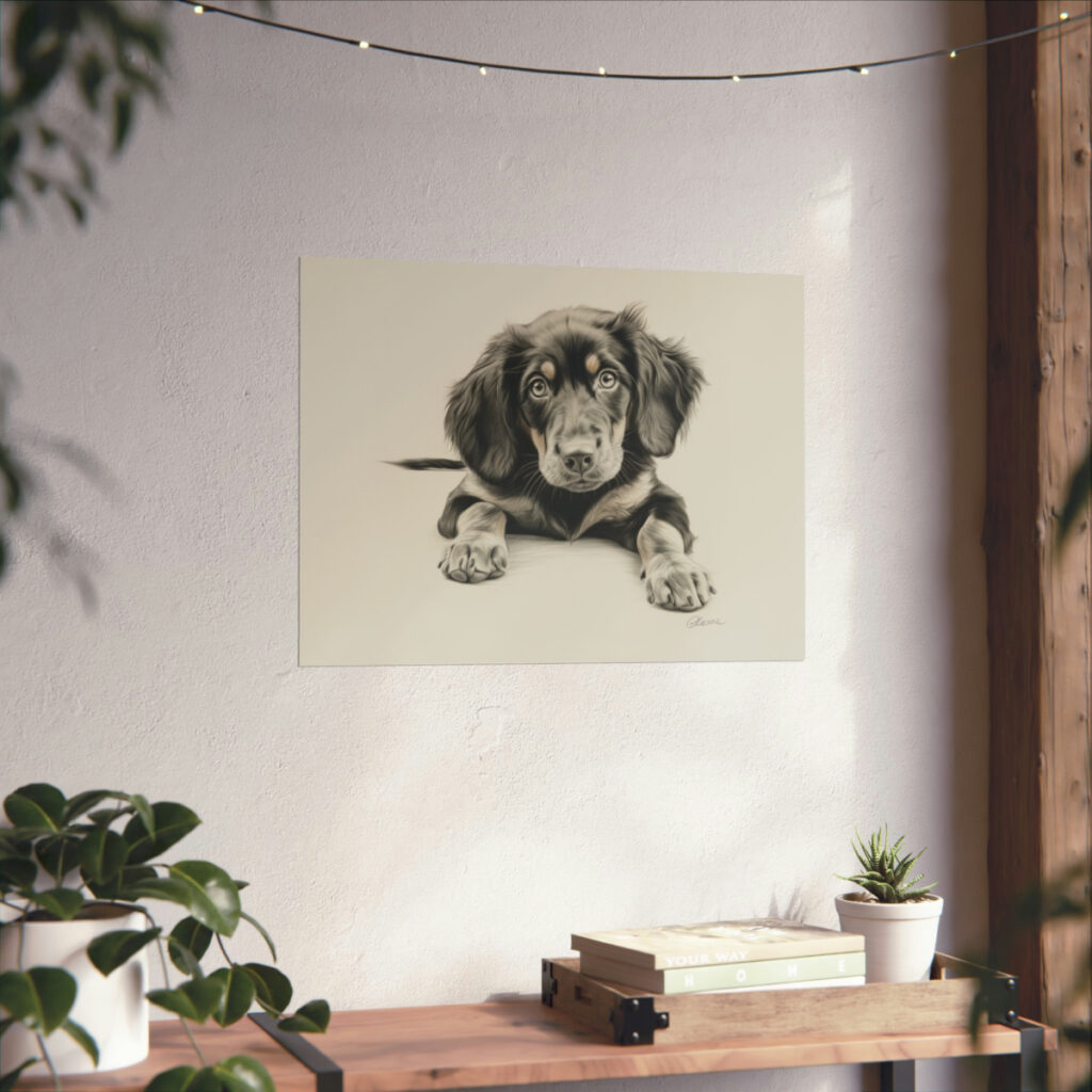 Gordon Setter Portrait Fine Art Print