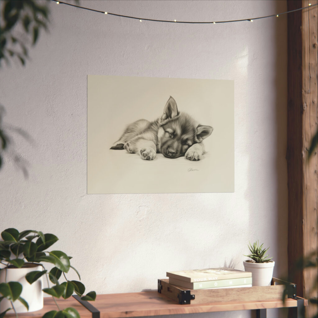 German Shepherd Puppy Portrait Fine Art Print