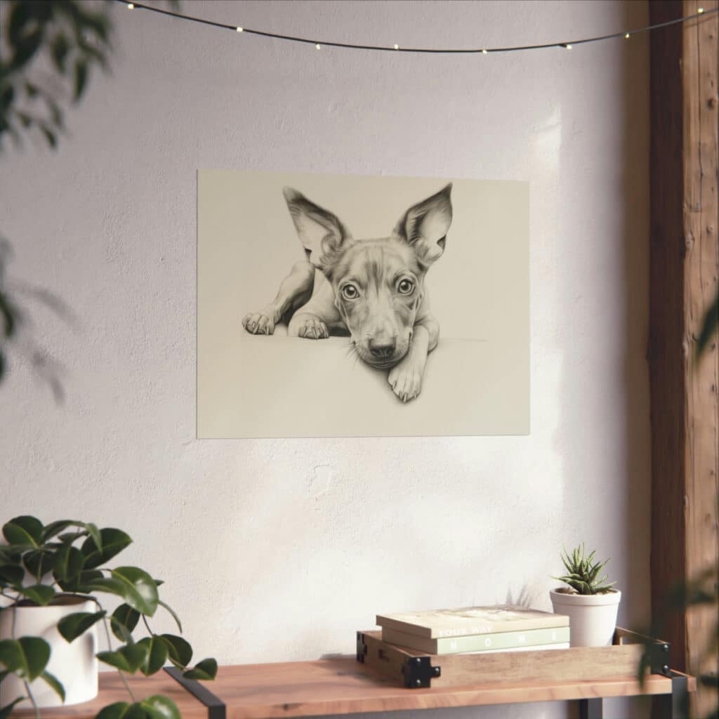 American Hairless Terrier Portrait Fine Art Print