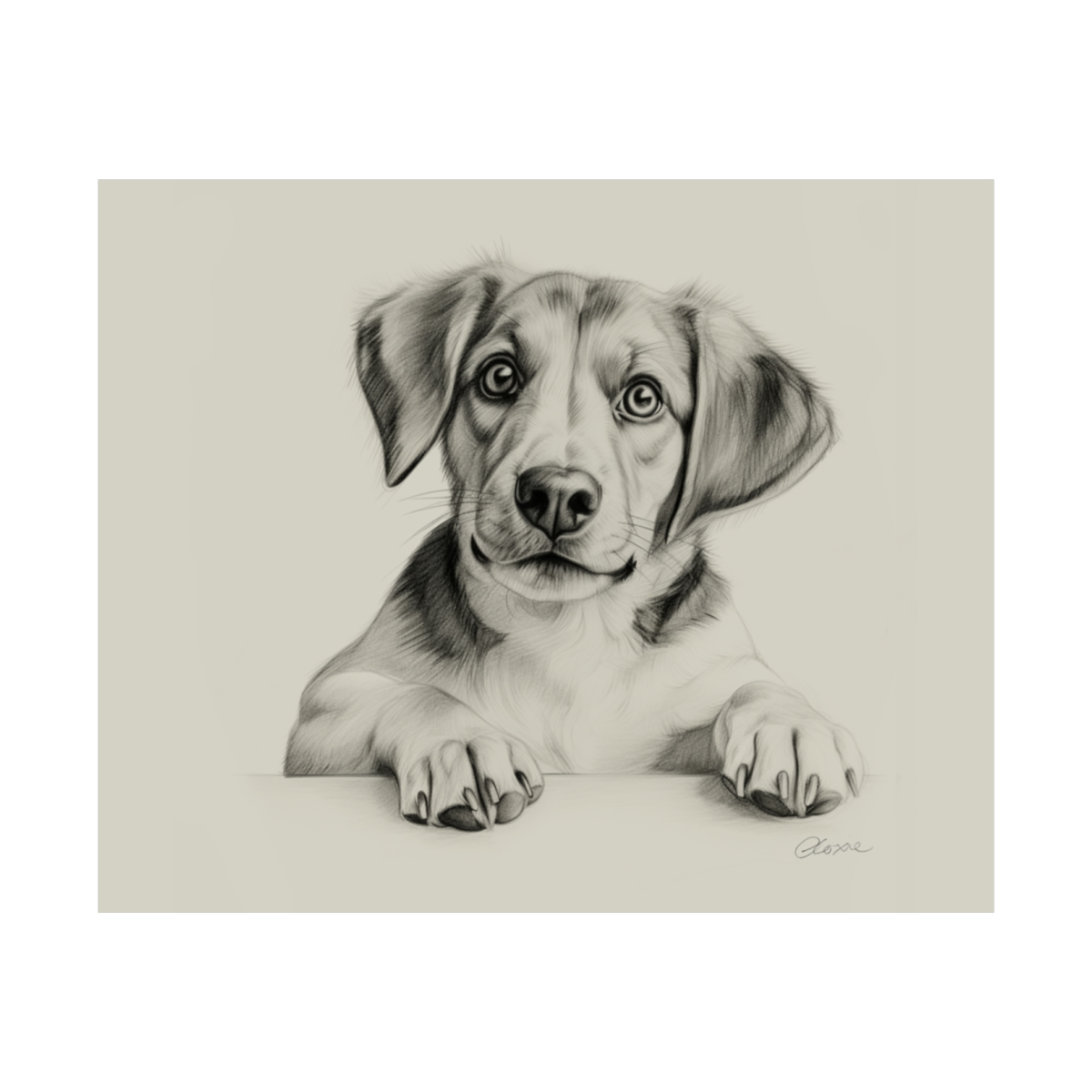 Beagle Dog Portrait Fine Art Print