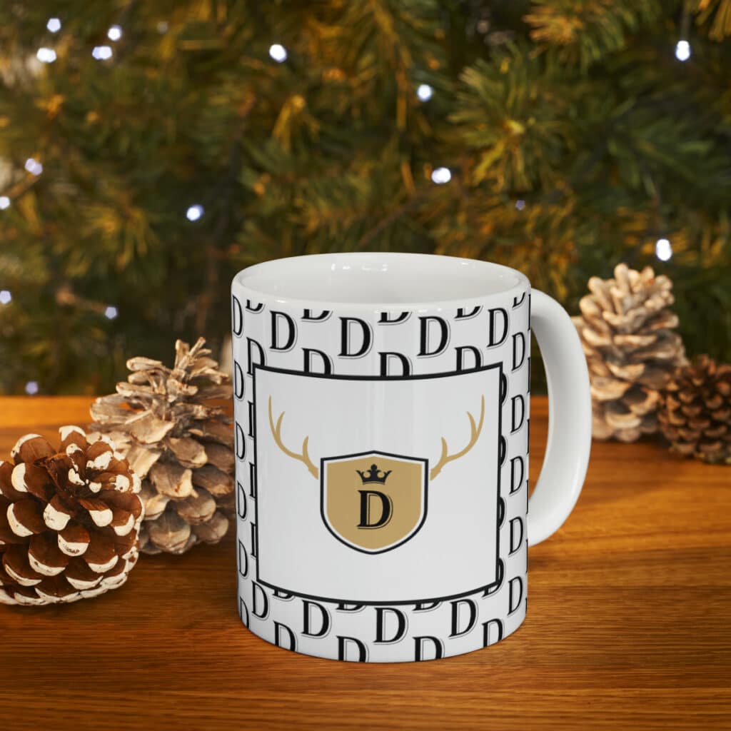 Regal Monogram 'D' Mug - A Majestic Sip for Royalty