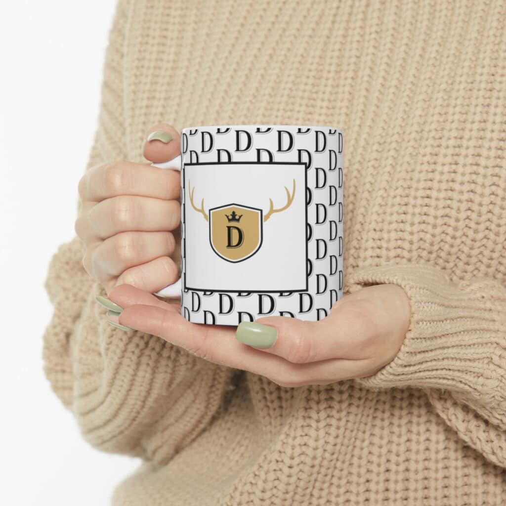 Regal Monogram 'D' Mug - A Majestic Sip for Royalty