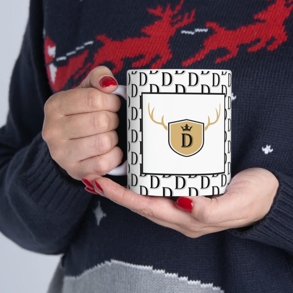 Regal Monogram 'D' Mug - A Majestic Sip for Royalty