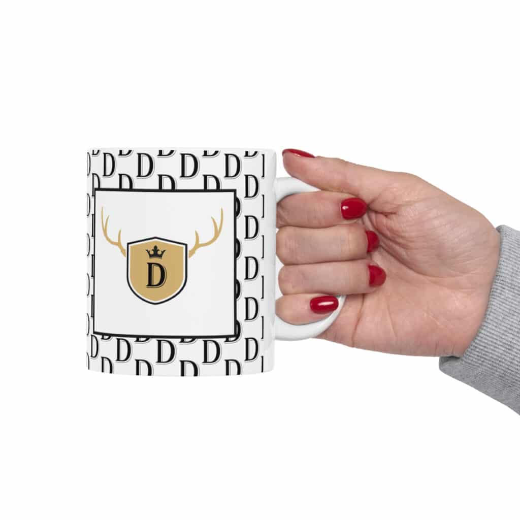 Regal Monogram 'D' Mug - A Majestic Sip for Royalty