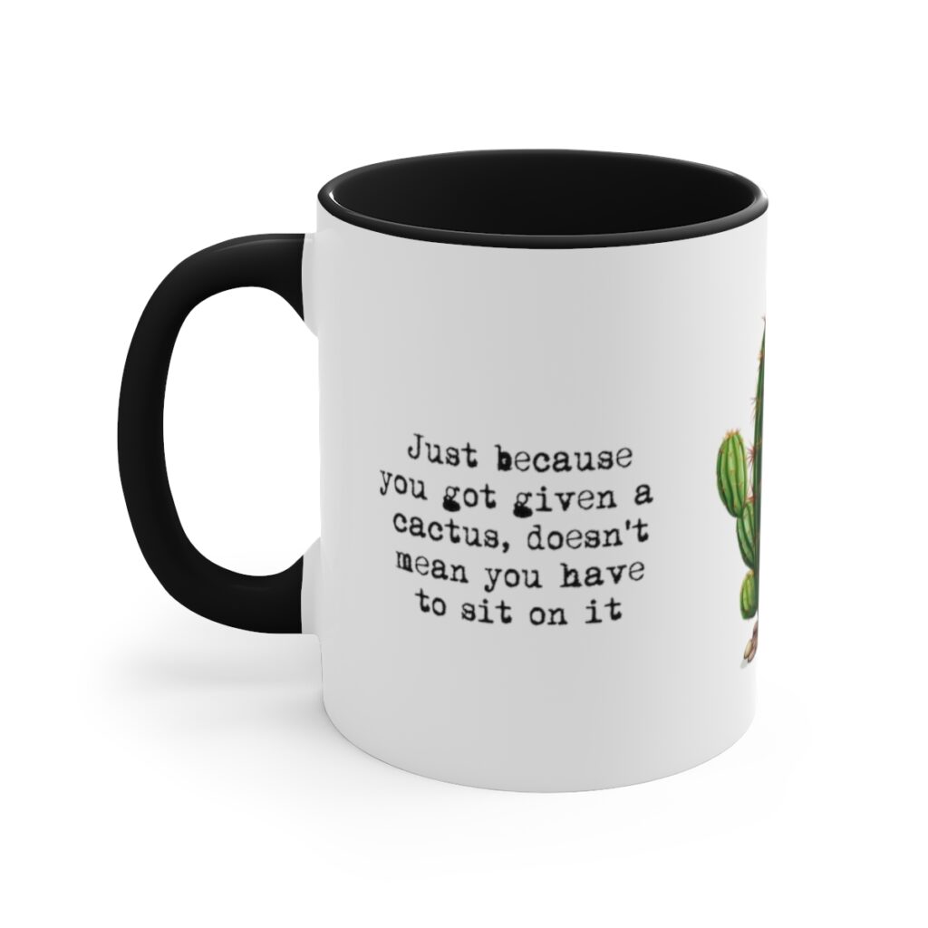 Therapy & Recovery Cactus Wisdom Mug - Embrace Life's Prickly Moments