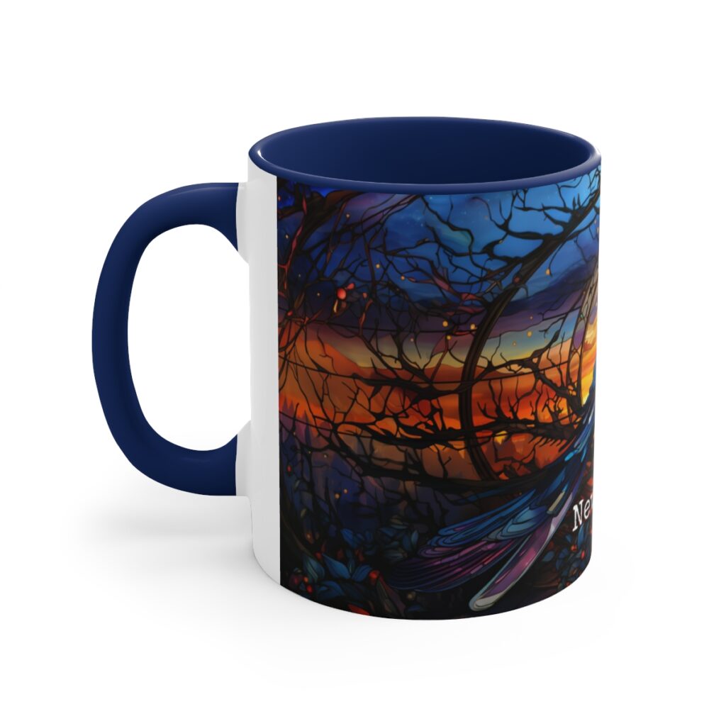 Edgar Allen Poe Nevermore Raven Stained Glass Mug - A Poetic Sip