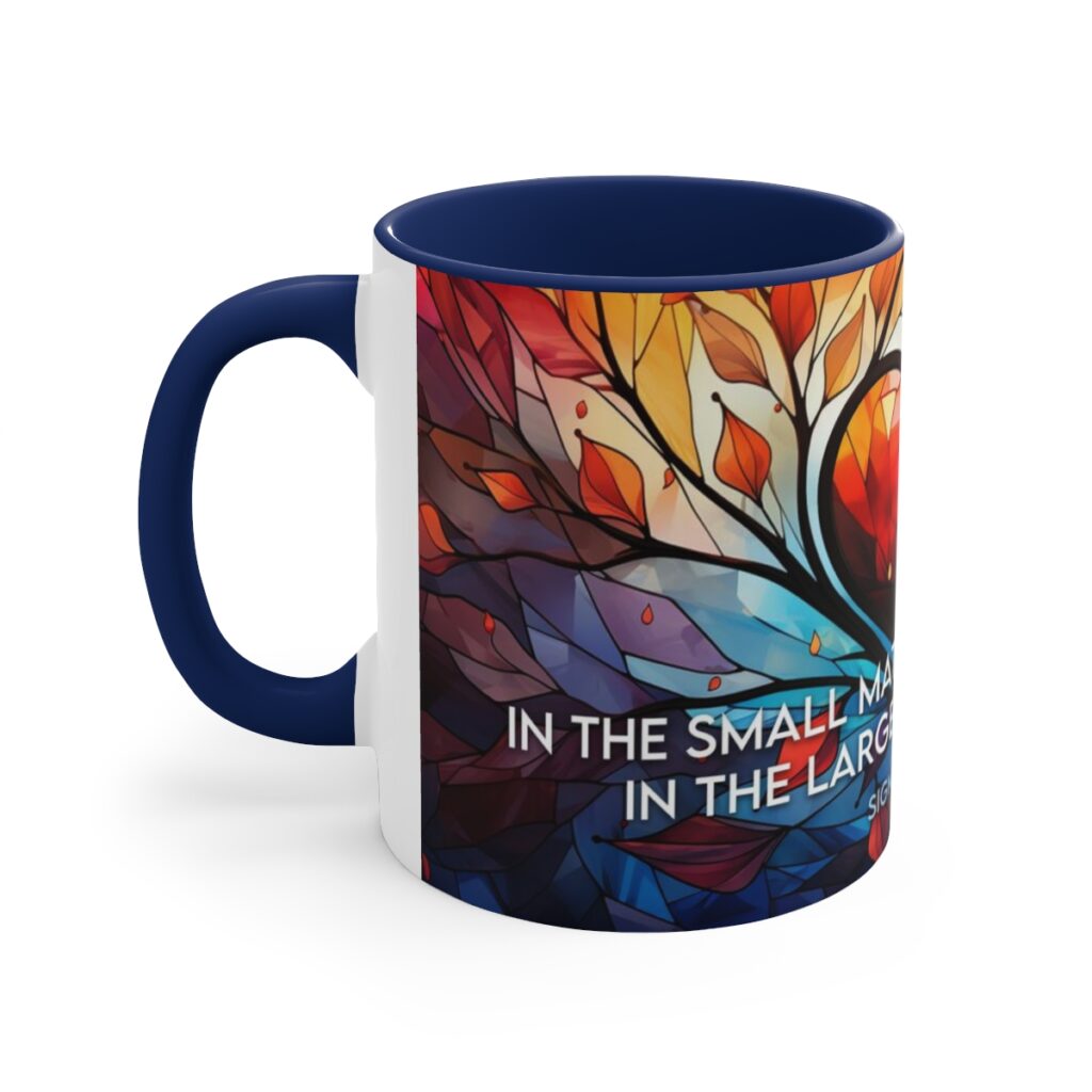 Stained Glass Love Heart Mug - Sigmund Freud Quote