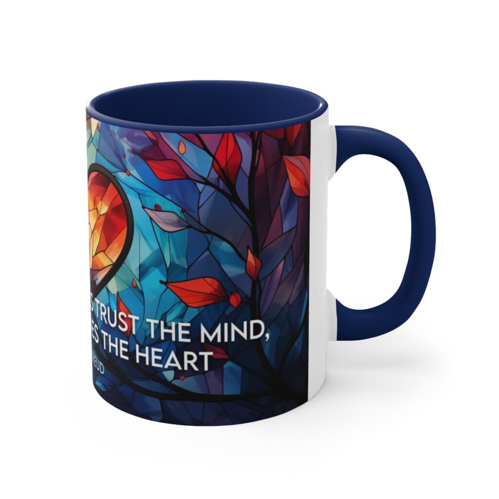 Stained Glass Love Heart Mug - Sigmund Freud Quote