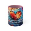 Stained Glass Love Heart Mug - Sigmund Freud Quote