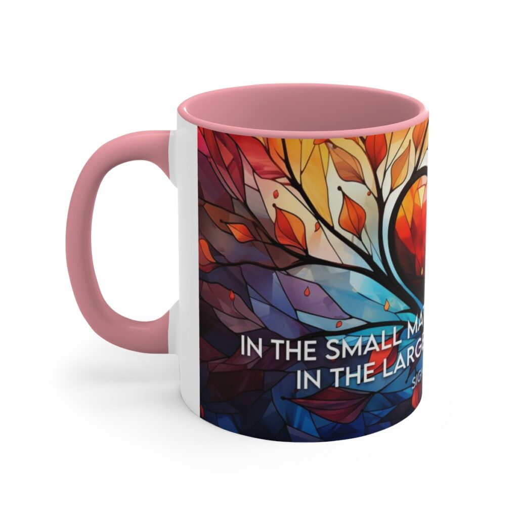 Stained Glass Love Heart Mug - Sigmund Freud Quote