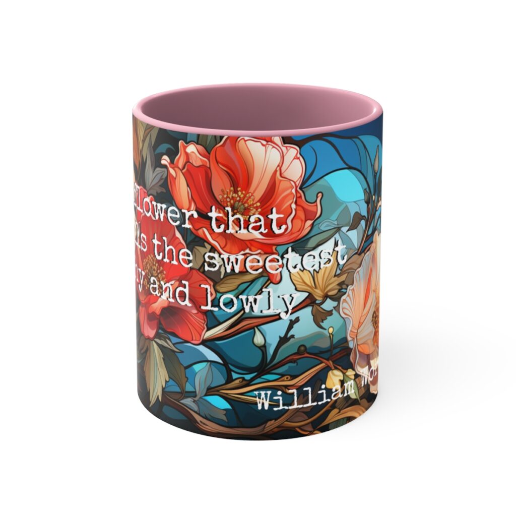 Stained Glass Flower Quote Mug - Embrace the Sweetness of Simplicity