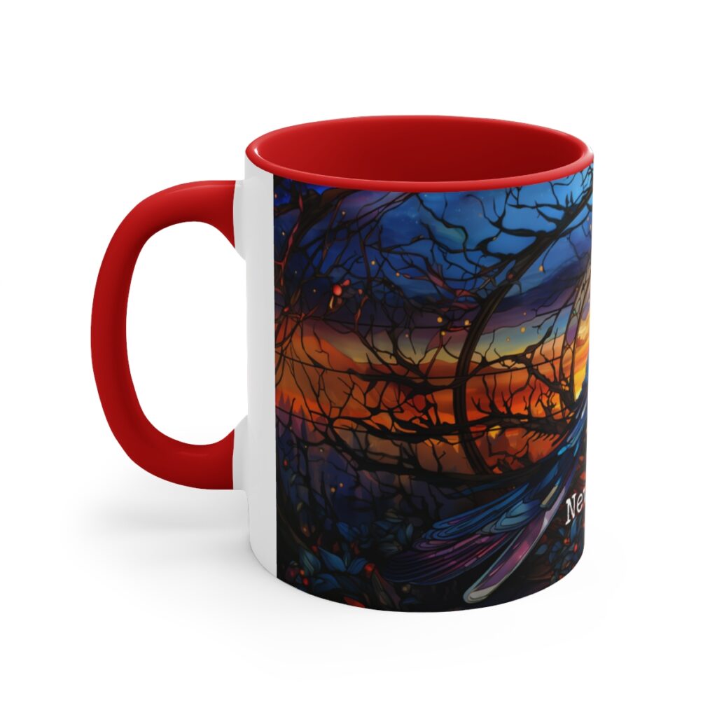 Edgar Allen Poe Nevermore Raven Stained Glass Mug - A Poetic Sip