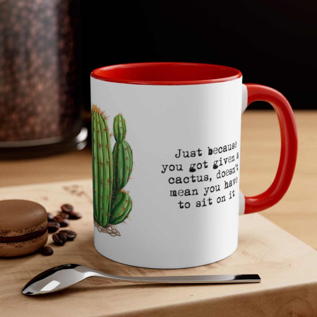 Therapy & Recovery Cactus Wisdom Mug - Embrace Life's Prickly Moments