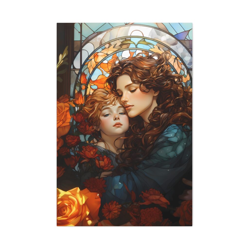 Joyful Embrace - Art Nouveau Canvas Print