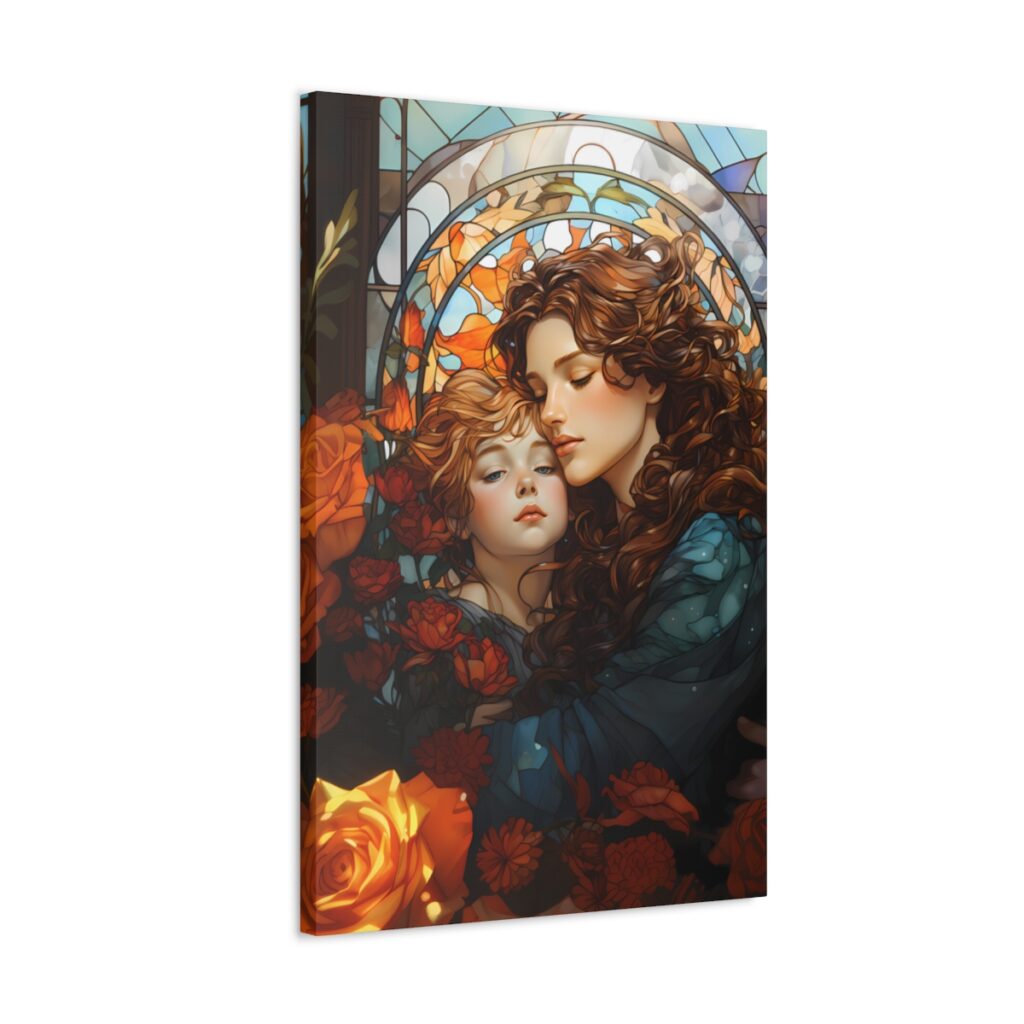 Joyful Embrace - Art Nouveau Canvas Print