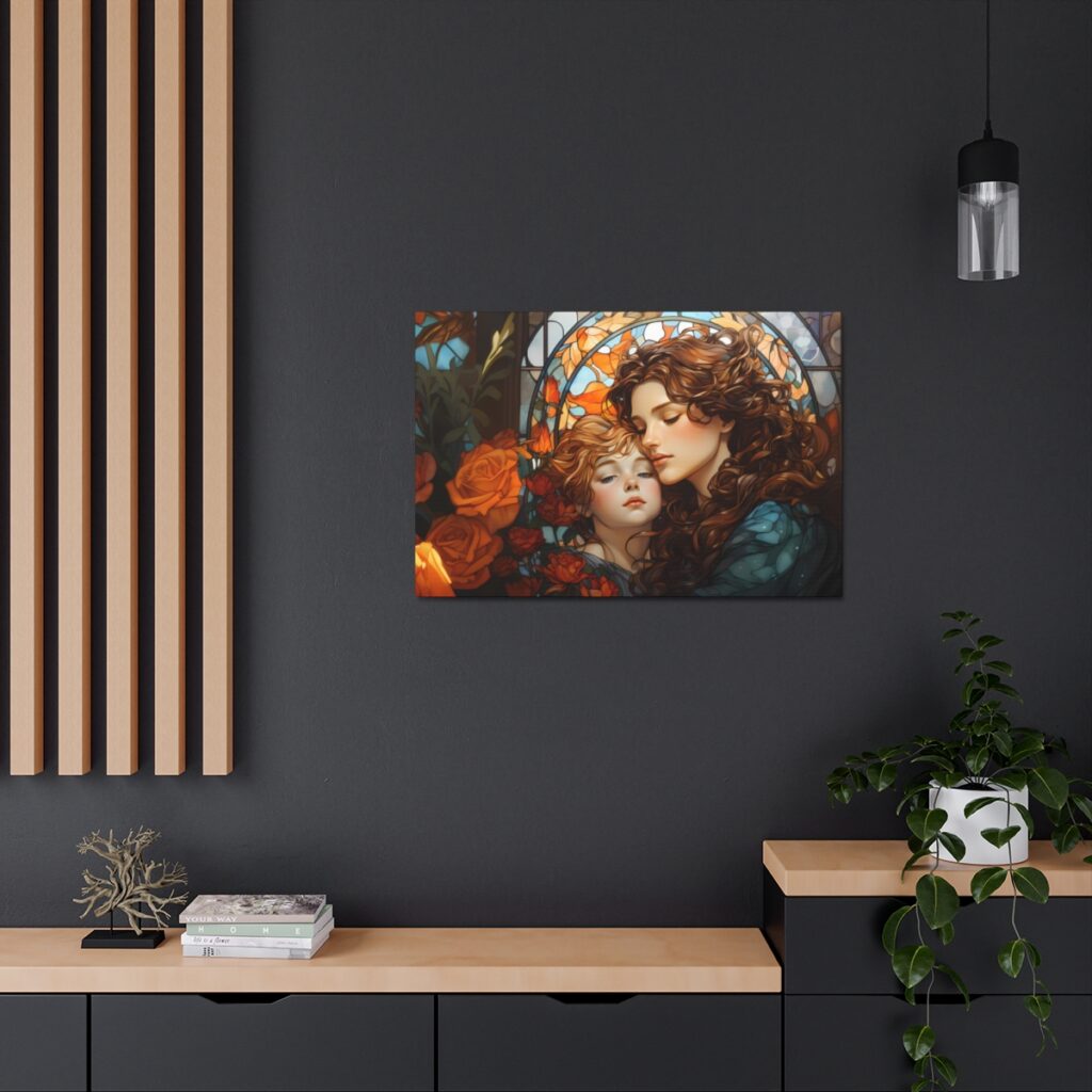 Joyful Embrace - Art Nouveau Canvas Print