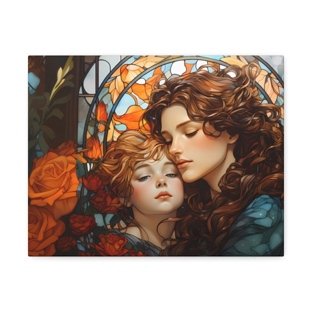 Joyful Embrace - Art Nouveau Canvas Print