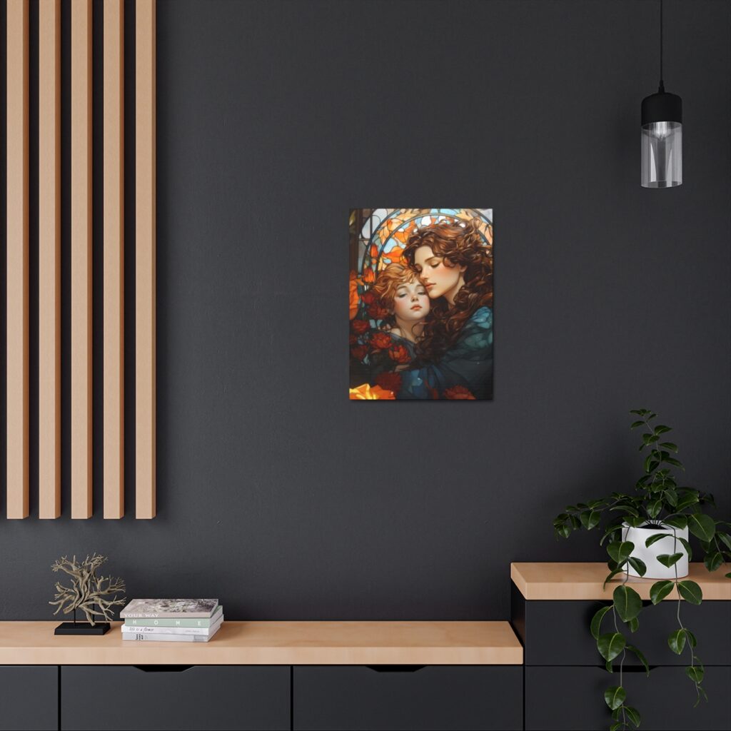 Joyful Embrace - Art Nouveau Canvas Print