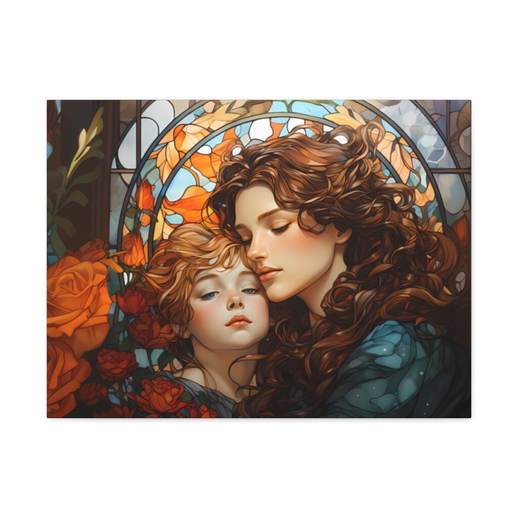 Joyful Embrace - Art Nouveau Canvas Print