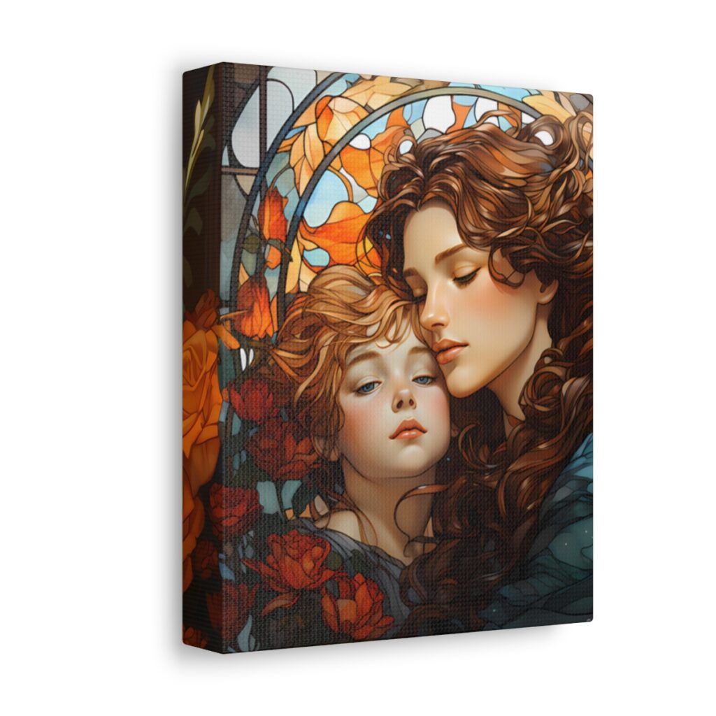 Joyful Embrace - Art Nouveau Canvas Print