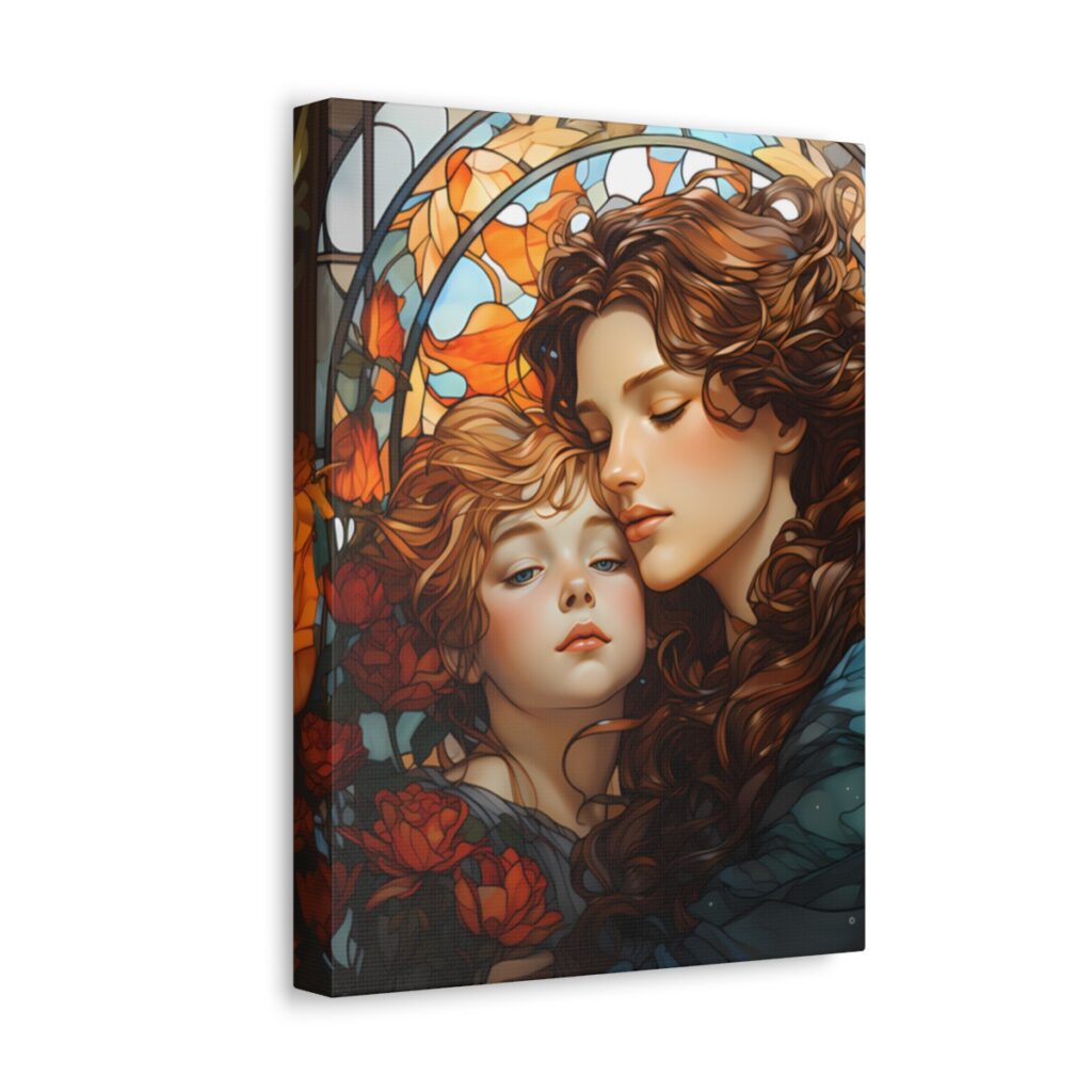 Joyful Embrace - Art Nouveau Canvas Print