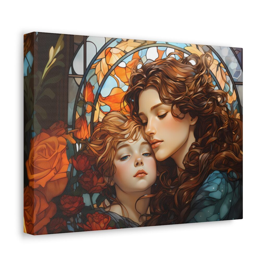 Joyful Embrace - Art Nouveau Canvas Print