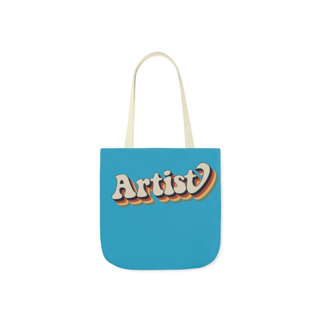 Retro Groovy Artist Canvas Tote Bag