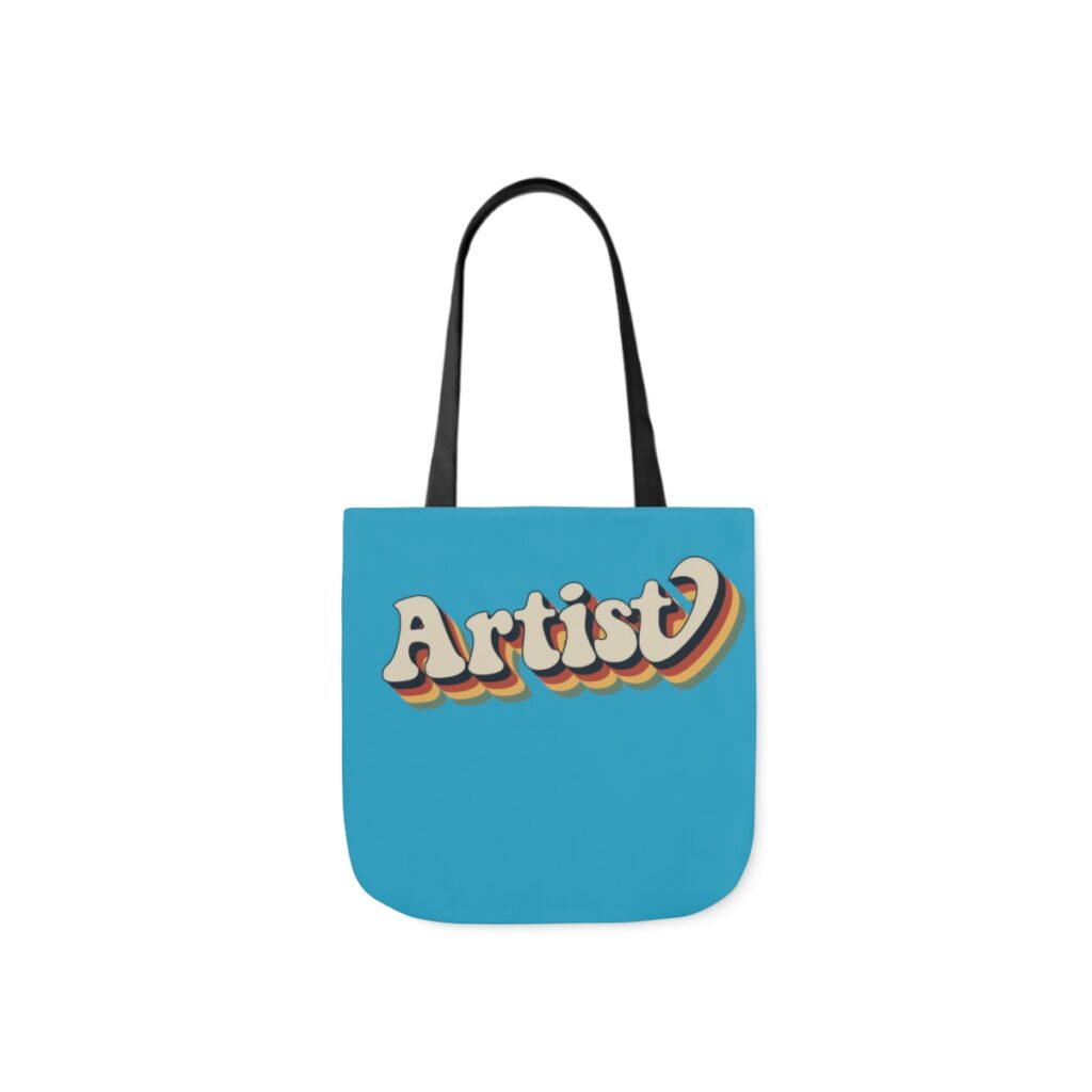 Retro Groovy Artist Canvas Tote Bag