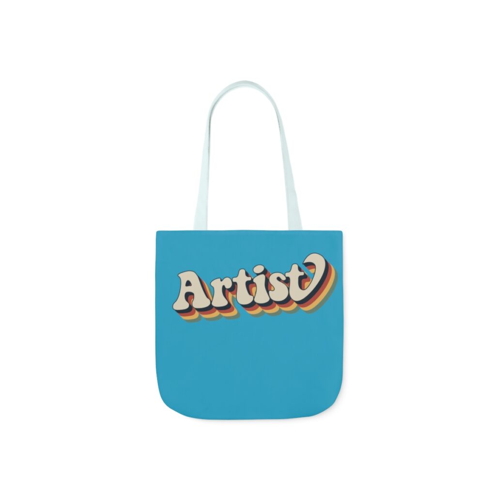 Retro Groovy Artist Canvas Tote Bag