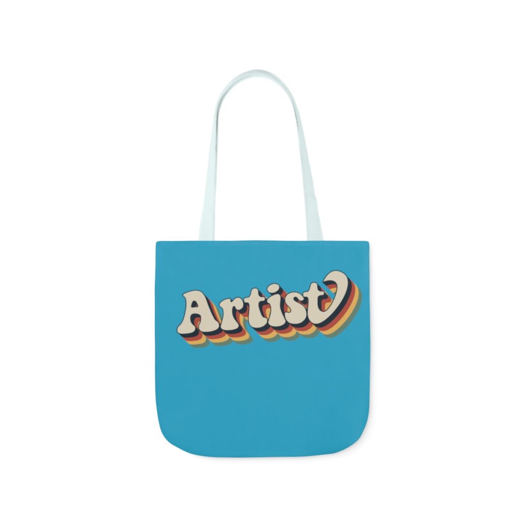 Retro Groovy Artist Canvas Tote Bag