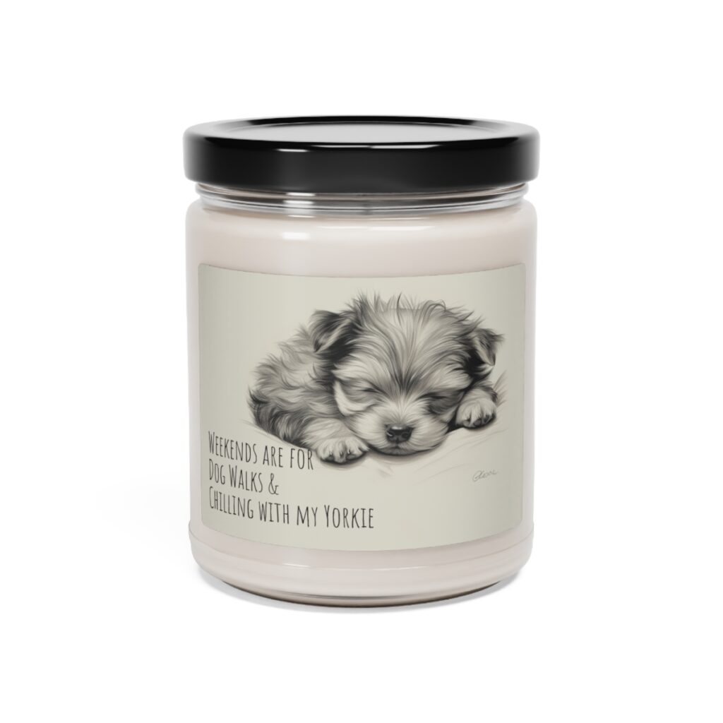 Yorkshire Terrier Weekend Bliss" Scented Soy Candle, 9oz