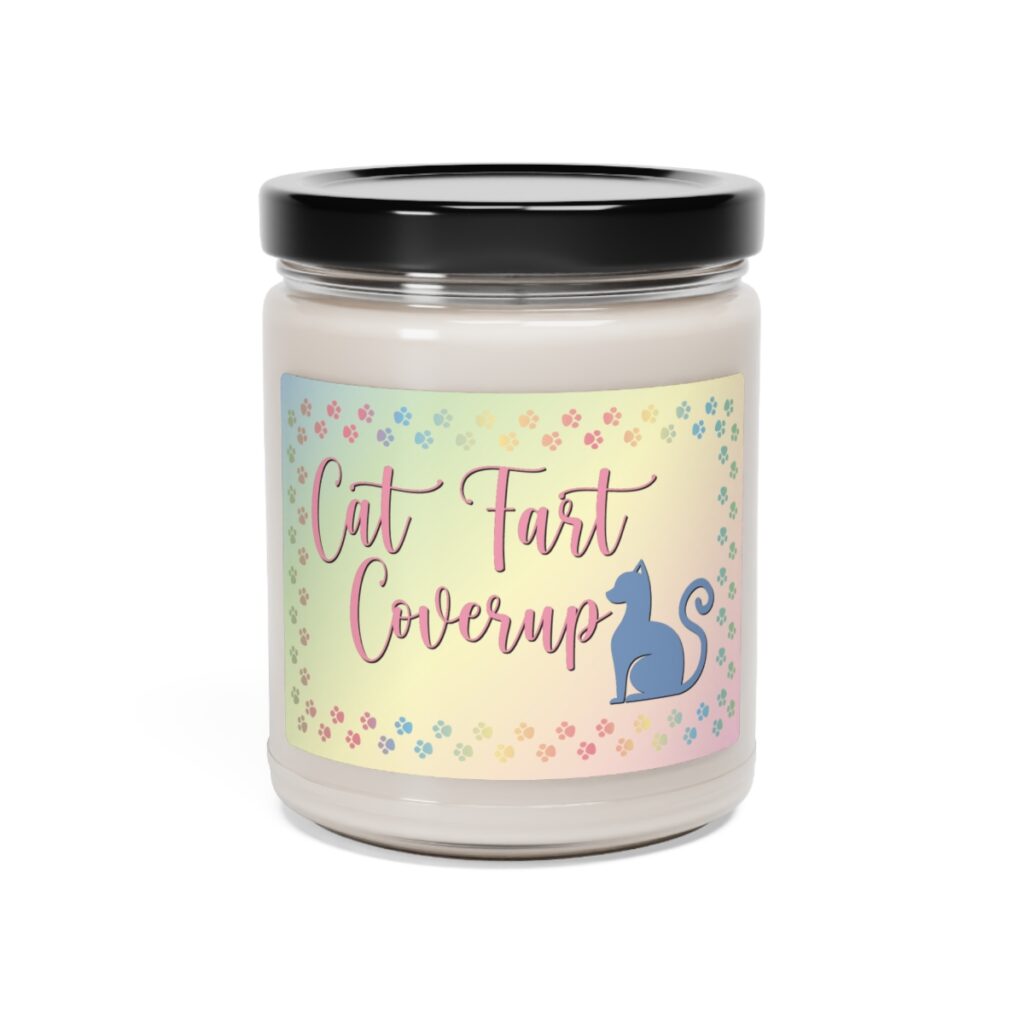 Cat Fart Coverup" Humorous Soy Candle, 9oz